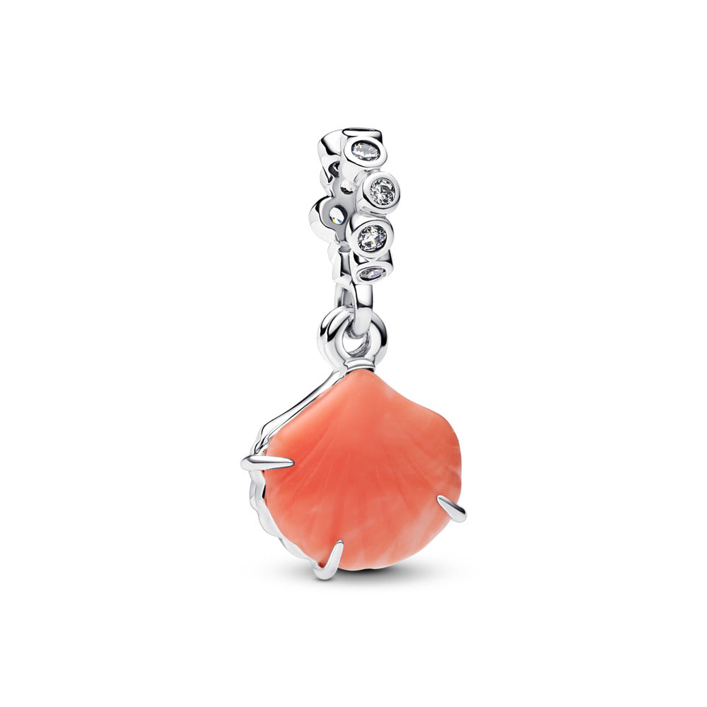 Pandora sterling silver double dangle shell charm 793821C01