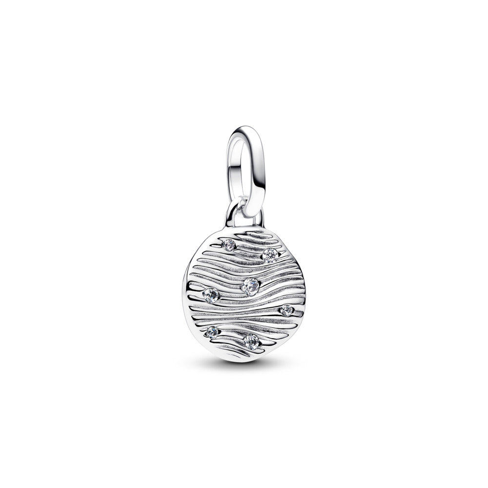 Pandora sterling silver medallion with cubic zirconia 793860C01