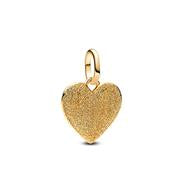 Pandora textured heart charm 14 karat gold plated 763824C00
