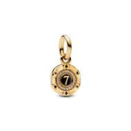 Pandora, Las Vegas 14 karat gold plated dangle with clear cubic zirconia and black enamel charm 763920C01