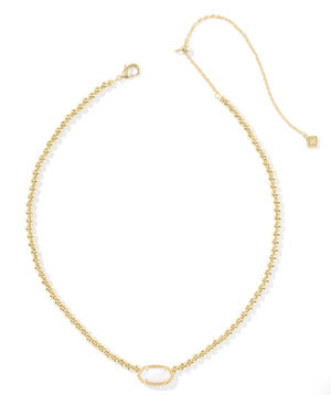 ELISA BEADED NECKLACE MOTHER OF PEARL