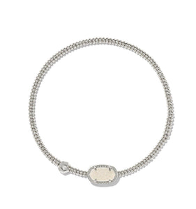 GRAYSON STRETCH BRACELET SILVER TONE RHODIUM PLATED - IRIDESCENT DRUSY  - KENDRA SCOTT