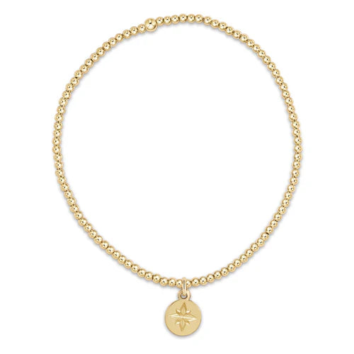 enewton - 6.25” classic gold 2mm bead bracelet- direction gold disc