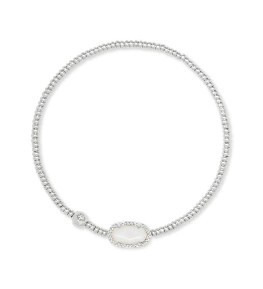 GRAYSON STRETCH BRACELET SILVER TONE RHODIUM PLATED - IVORY MOTHER OF PEARL  - KENDRA SCOTT