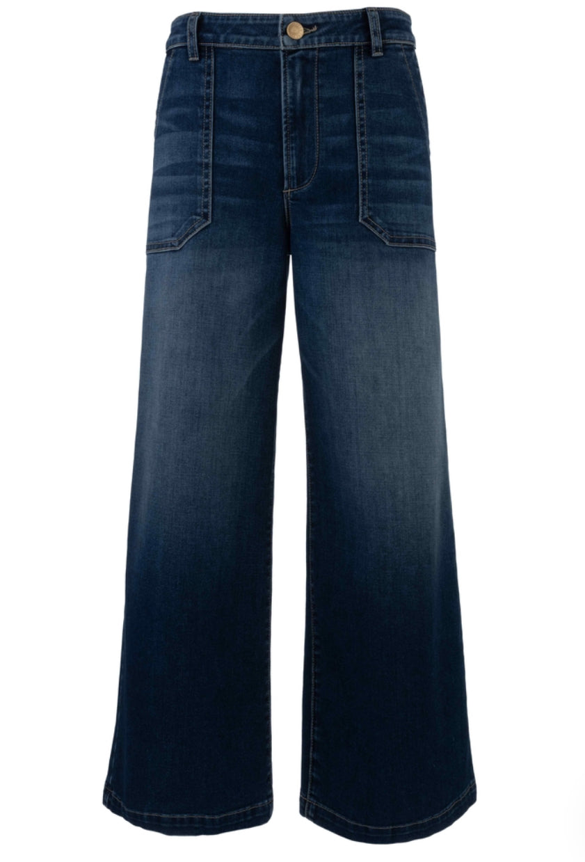 MEG HIGH RISE WIDE LEG PANTS W/ PORK CHOP PKTS KUT FROM THE KLOTH KB55702