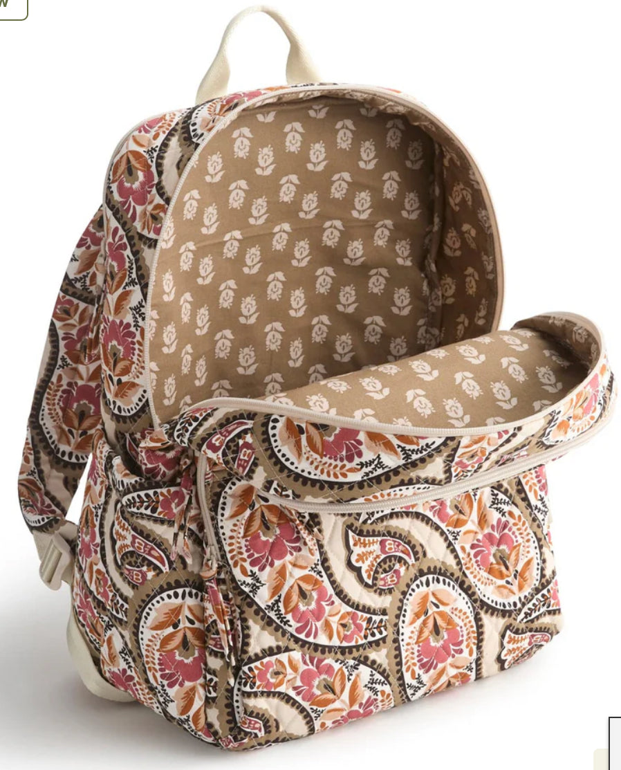 Large Bancroft Backpack -  Blooming Paisley Premium Cotton  - Vera Bradley 5387222531
