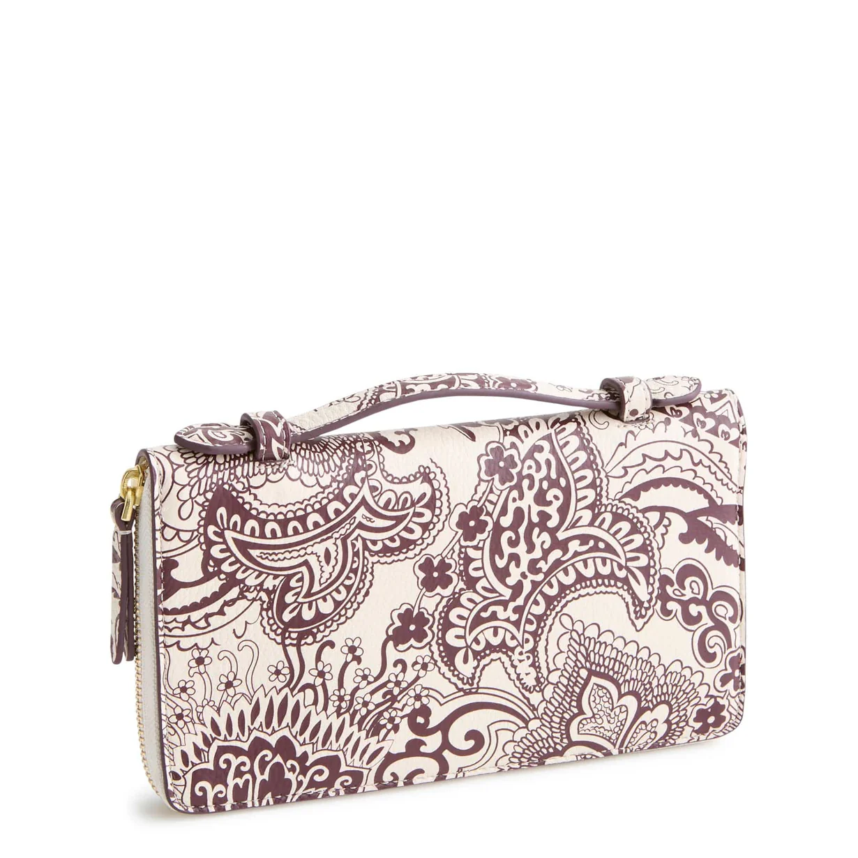 Travel Wallet - Eclectic Paisley Cottage Cream in Leather -Vera Bradley