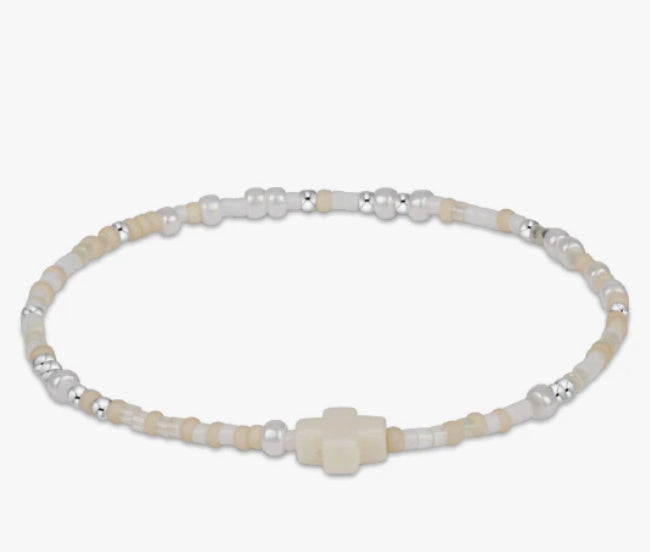 enewton - 6.25" Hope Unwritten Signature Cross Bracelet -  call me on my shellphone SILVER