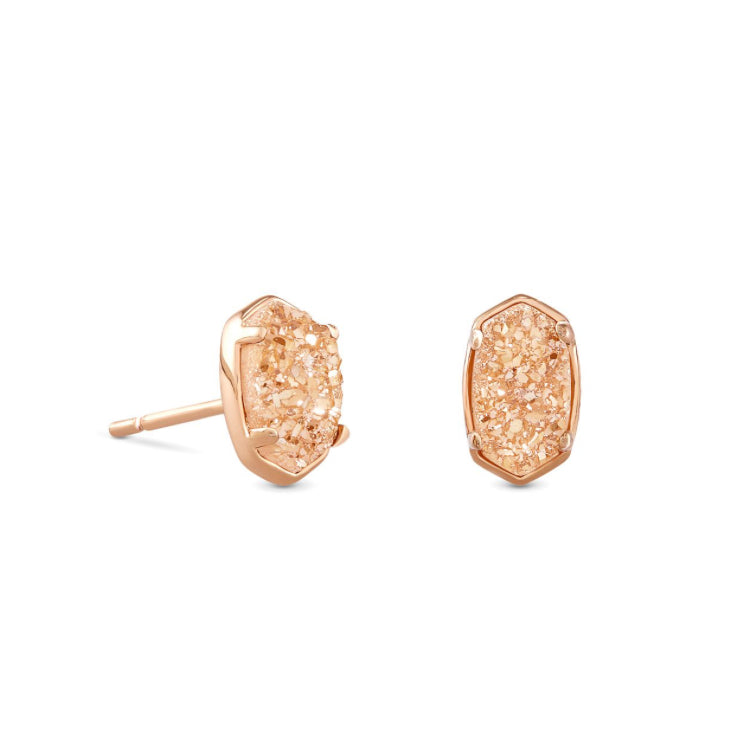 EMILIE STUD EARRINGS - KENDRA SCOTT - ROSE GOLD DRUSY