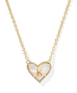 ARI HEART LETTER SHORT PENDANT NECKLACE - K