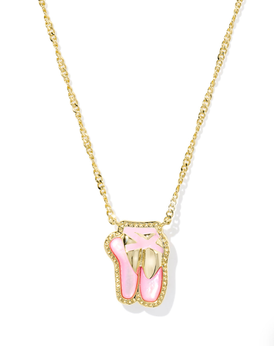 BALLET SHORT PENDANT NECKLACE GOLD TONE - KENDRA SCOTT