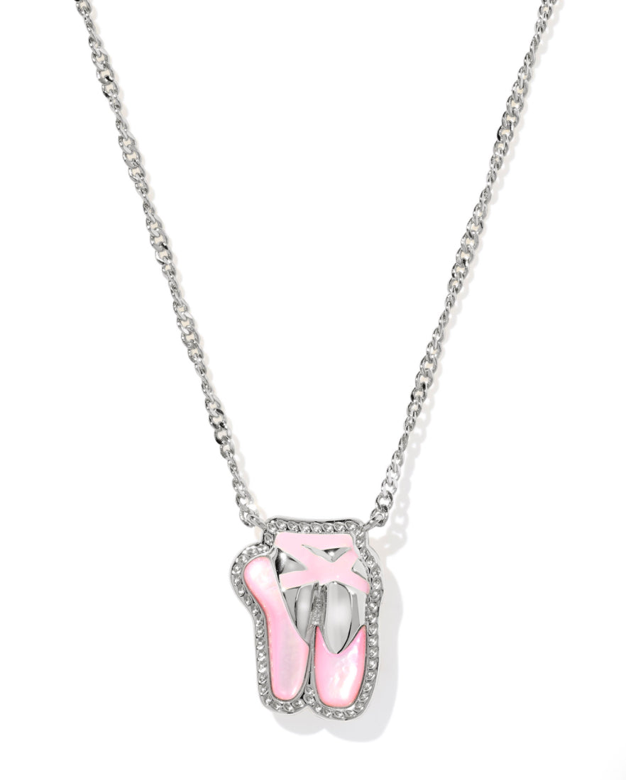 BALLET SHORT PENDANT NECKLACE SILVER TONE - KENDRA SCOTT