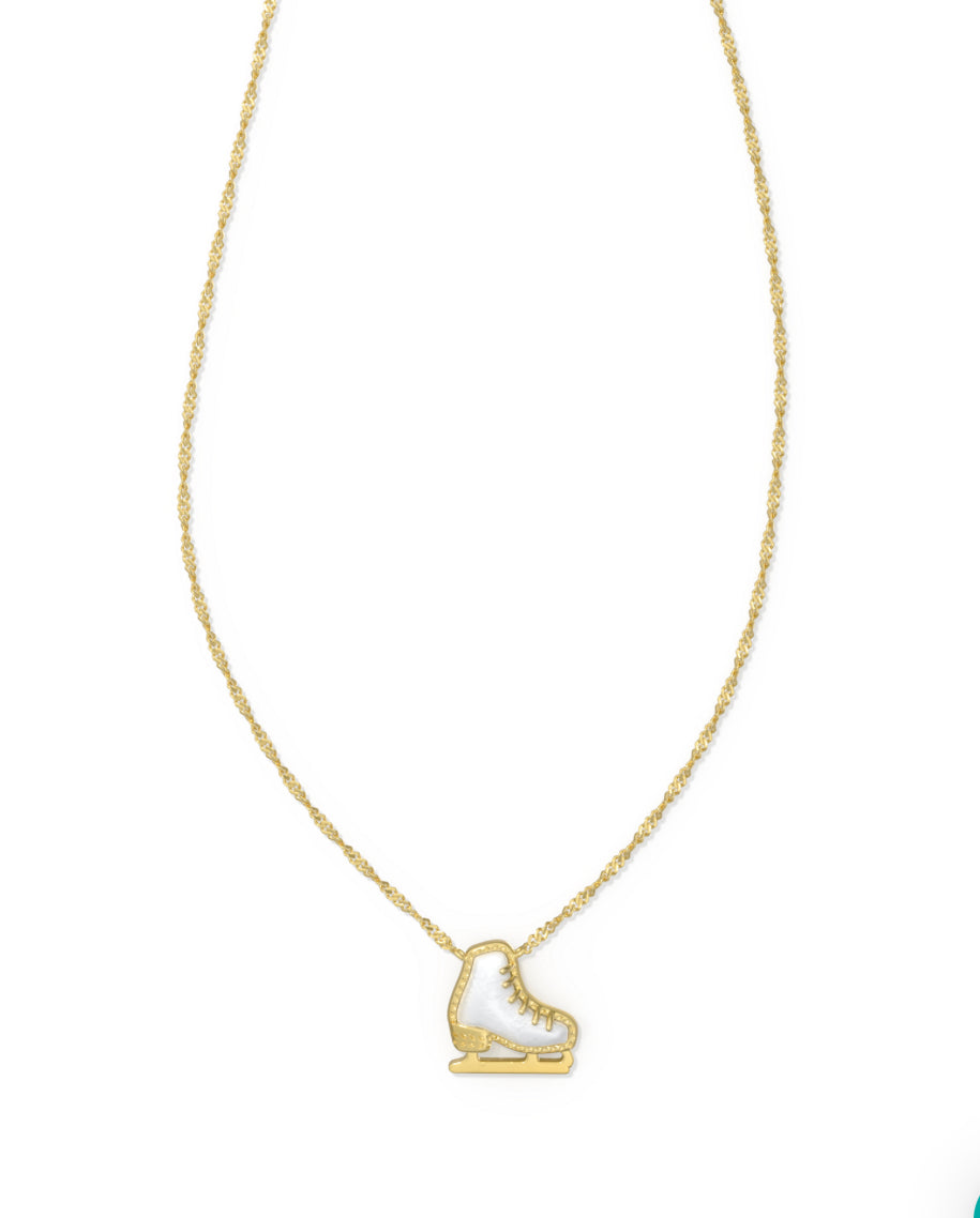 ICE SKATE SHORT PENDANT NECKLACE GOLD TONE - KENDRA SCOTT