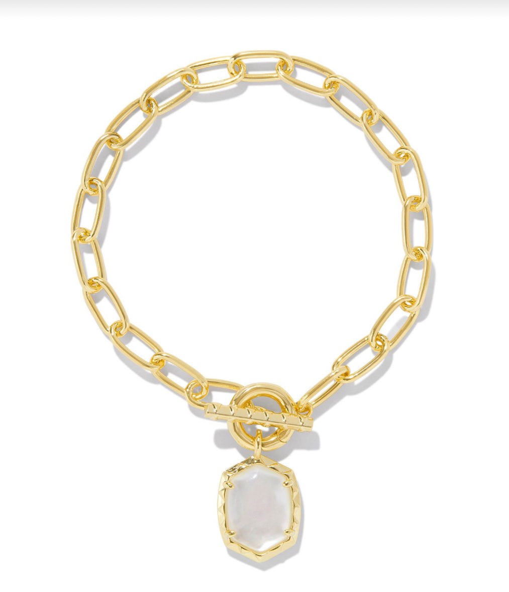 DAPHNE LINK AND CHAIN BRACELET - Mother of Pearl limited edition