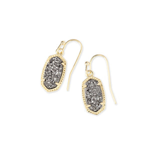LEE DROP EARRINGS GOLD PLATINUM DRUSY