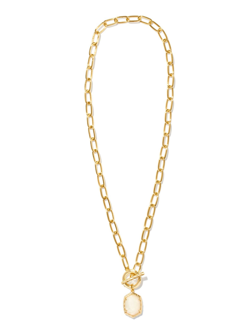 DAPHNE LINK AND CHAIN NECKLACE - MOTHER OF PEARL