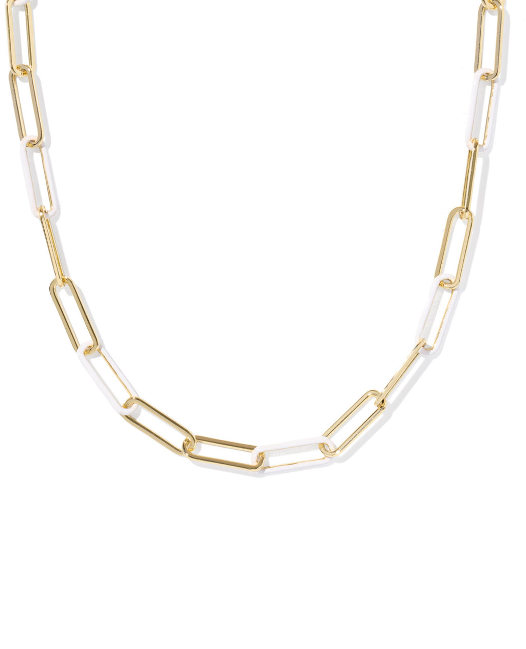 AINSLEY CONVERTIBLE CHAIN NECKLACE GOLD WHITE ENAMEL - GOLD TONE WHITE ENAMEL