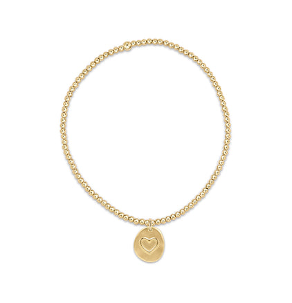 enewton - classic gold 2mm bead bracelet - inspire love small gold charm