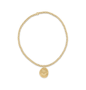 enewton - classic gold 2mm bead bracelet - inspire love small gold charm
