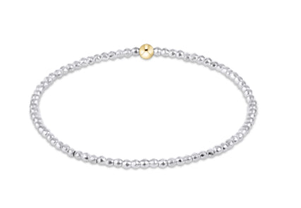 enewton - Enewton - Bright Silver Faceted Hematite 2mm Bead Bracelet