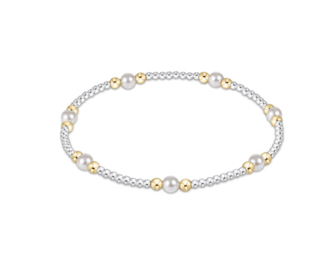 enewton - 6.25" Classic Purpose Pattern 4mm Bead Bracelet - Pearl Mixed Metal