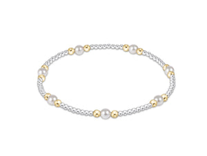 enewton - 6.25" Classic Purpose Pattern 4mm Bead Bracelet - Pearl Mixed Metal