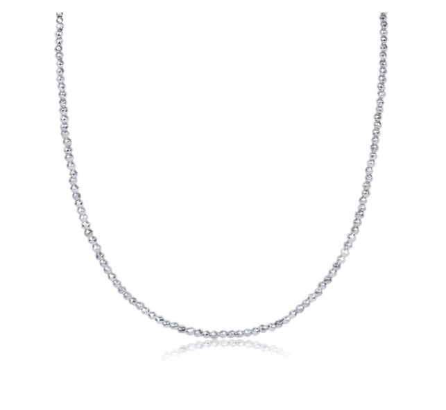 Enewton - 17" Choker Bright Silver Faceted Hematite 2mm Bead