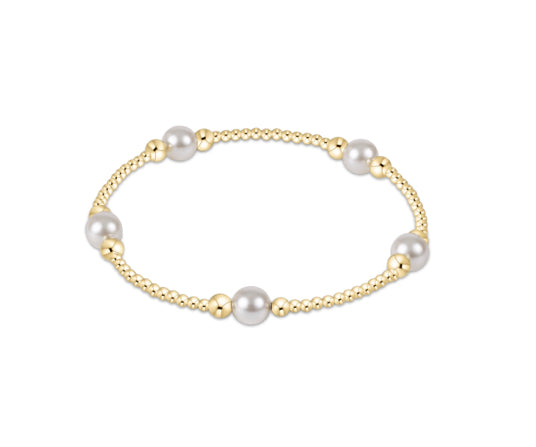 enewton - 6.25" Classic Purpose Pattern 6mm Bead Bracelet - Pearl