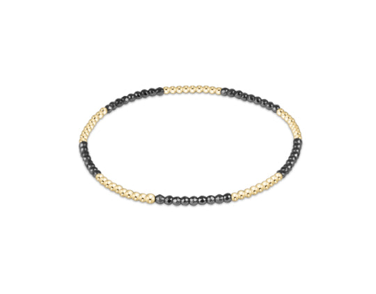 enewton - 6.25" Classic Blissful Pattern 2mm Bead Bracelet Gold filled with 2mm  Silver faceted beads