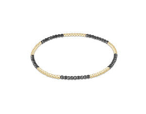 enewton - 6.25" Classic Blissful Pattern 2mm Bead Bracelet Gold filled with 2mm  Silver faceted beads