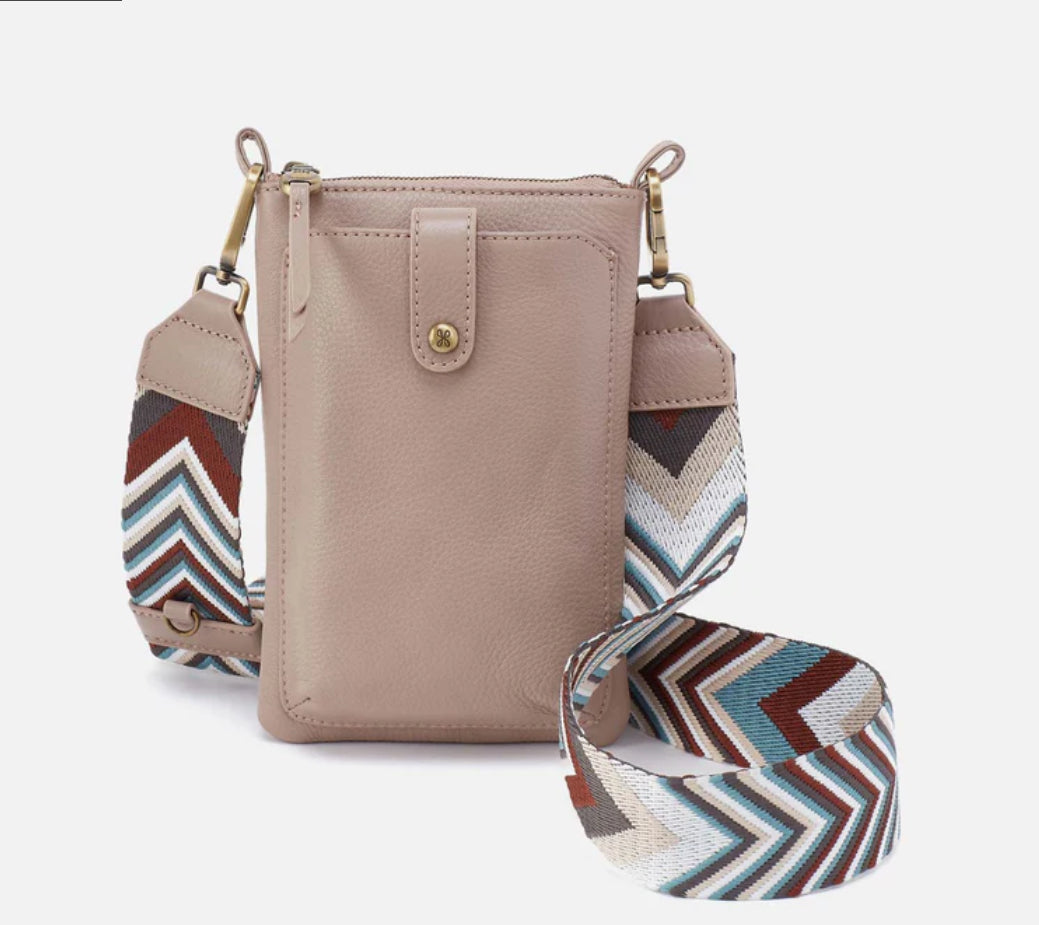 Cass Phone Crossbody - WARM ADOBE chevron strap