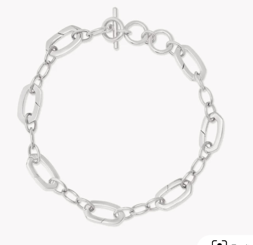 LINK & CHAIN CHARM BRACELET STERLING SILVER - KENDRA SCOTT ONE SIZE ONLY