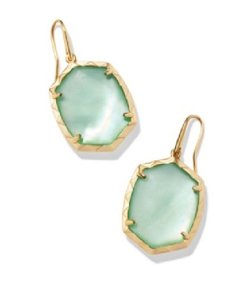 DAPHNE DROP EARRINGS LIGHT GREEN MOTHER OF PEARL -KENDRA SCOTT