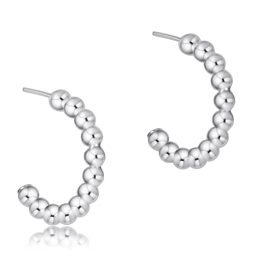 enewton - 1" Beaded Classic Post Hoop - 3mm Sterling