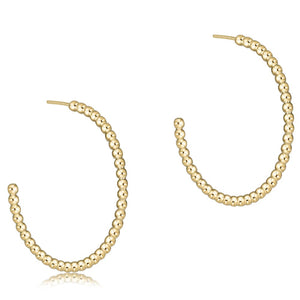 enewton - Beaded Classic 1.25" Post Hoop Earrings - 2mm Gold