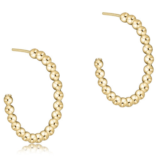 enewton - Beaded Classic 1.25" Post Hoop Earrings - 4mm Gold