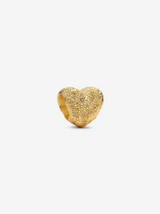 Pandora - Textured Mini Heart Charm 14 karat gold plated 764000C00