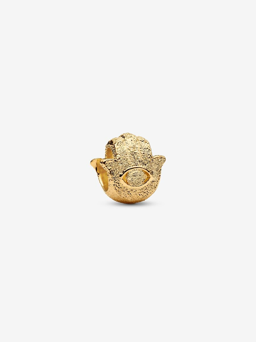 Pandora - HAMSA HAND Mini Charm 14 karat gold plated 764042C00
