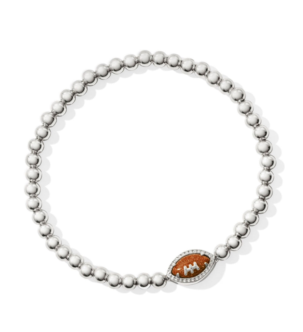 KENDRA SCOTT FOTTBALL STRETCH BRACELET SILVER TONE