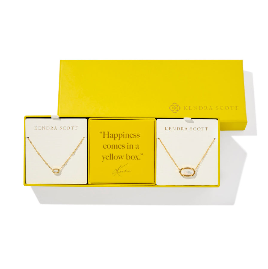 ELISA GIFT SET OF 2 GOLD TONE IVORY MOTHER OF PEARL NECKLACES - KENDRA SCOTT - EXCLUSIVE