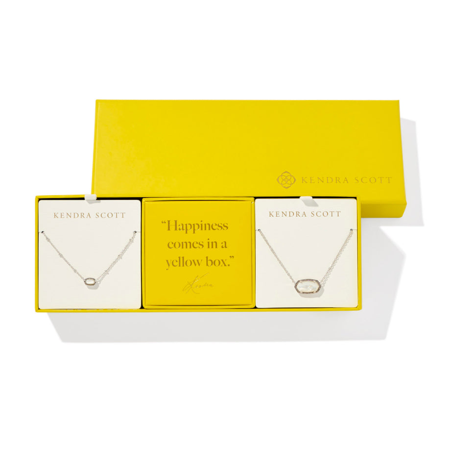 ELISA GIFT SET OF 2 SILVER TONE IVORY MOTHER OF PEARL NECKLACES - KENDRA SCOTT - EXCLUSIVE