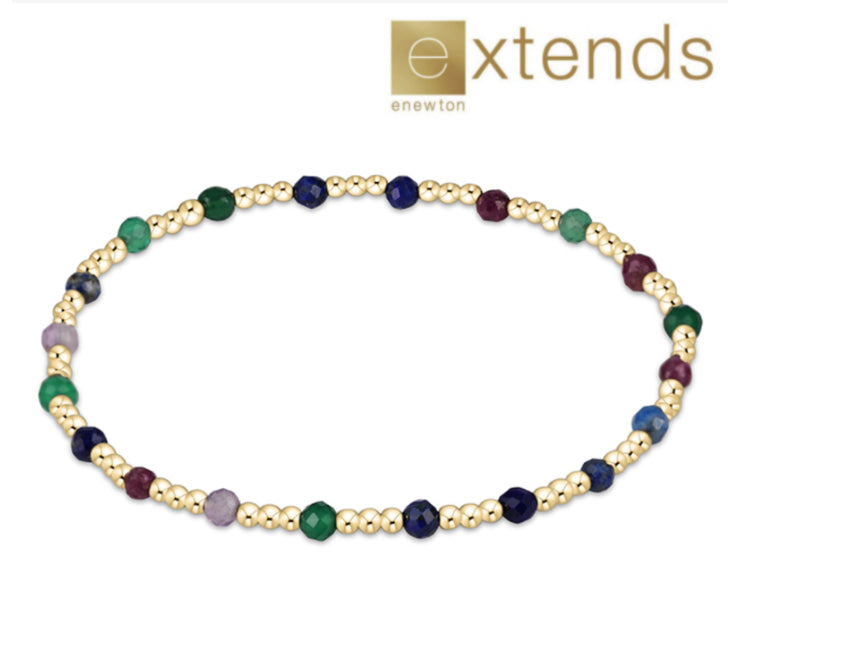 enewton - EXTENDS 7.25" Gemstone Gold Sincerity Pattern 3mm Bead Bracelet - Hot Mess Fall Winter 2025