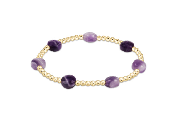 enewton - 6.25" Admire Gold 3mm Bead Bracelet - AMETHYST