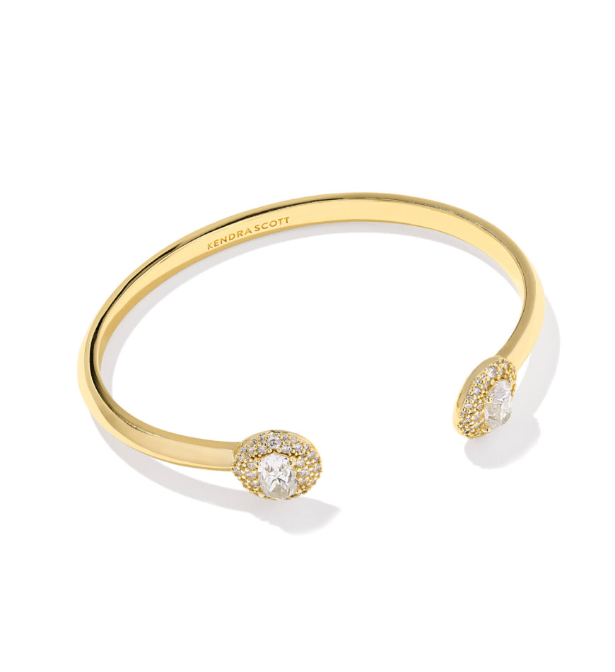 BELLA CUFF BRACELET GOLD TONE W/ CZ WHITE - KENDRA SCOTT
