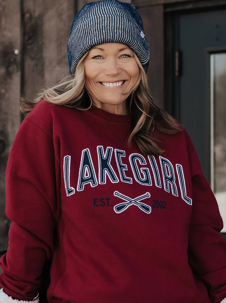 LAKEGIRL - Sanded Fleece Crewneck - CRANBERRY FCN002-CRANBRY