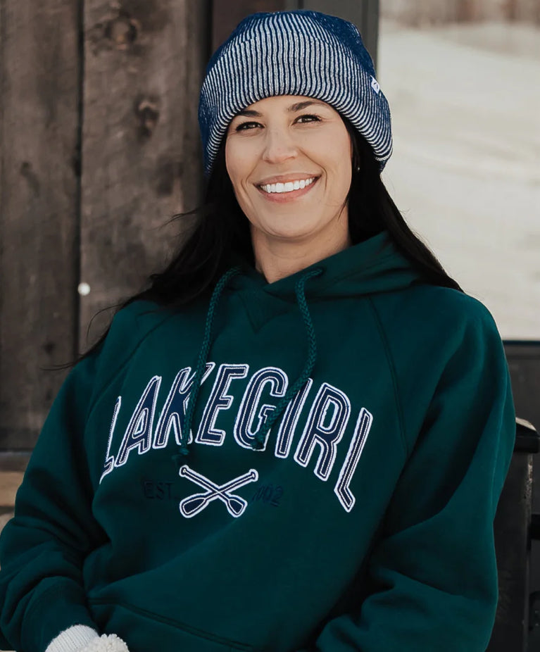LAKEGIRL - Sanded Fleece Hooded Sweatshirt - EVERGREEN FHS002-EVERGREE