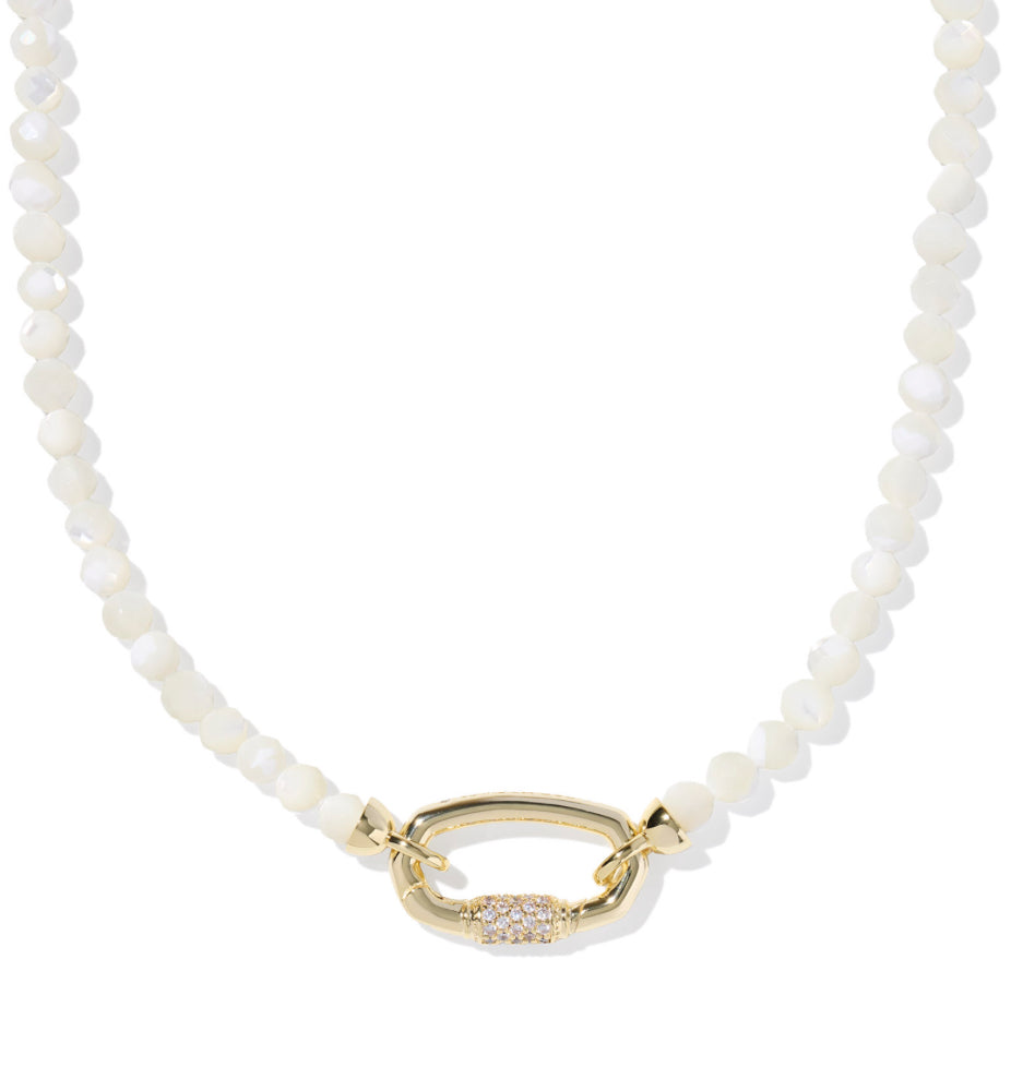 EMERY BEADED STRAND NECKLACE - MOTHER OF PEARL