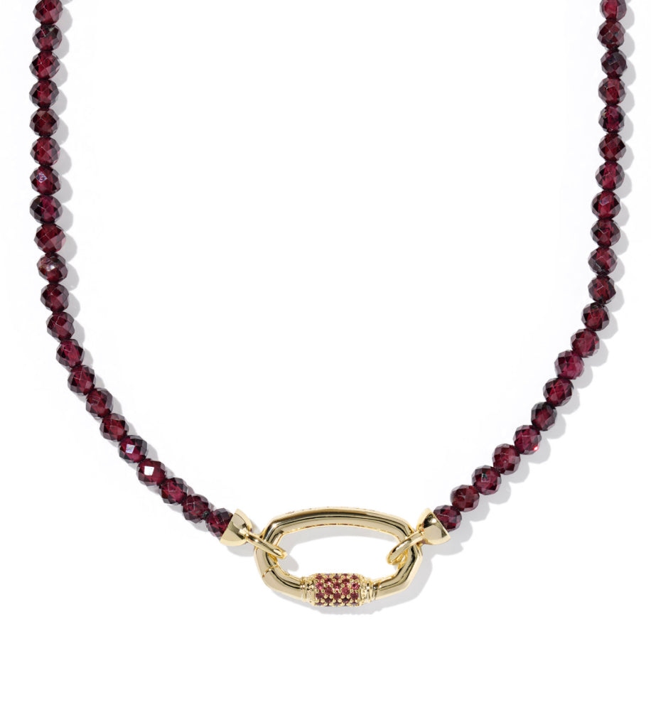 EMERY BEADED STRAND NECKLACE - RED GARNET - KENDRA SCOTT