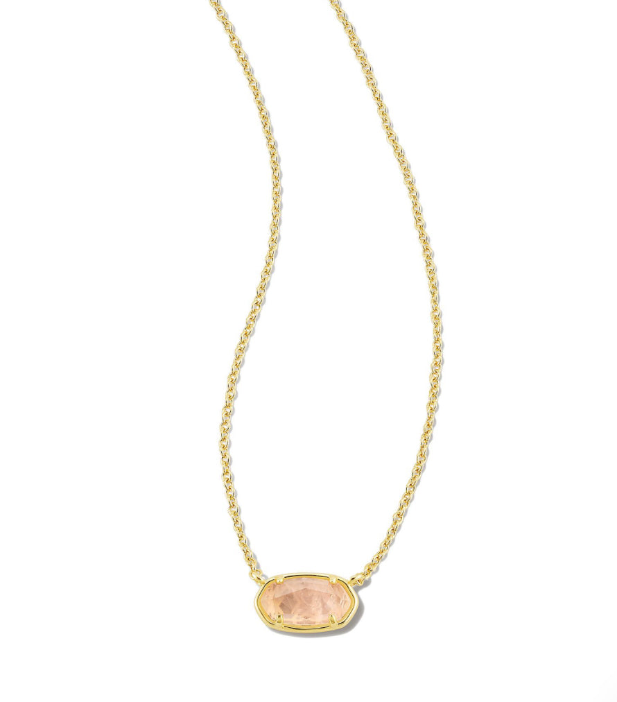 GRAYSON STONE PENDANT NECKLACE - ROSE QUARTZ