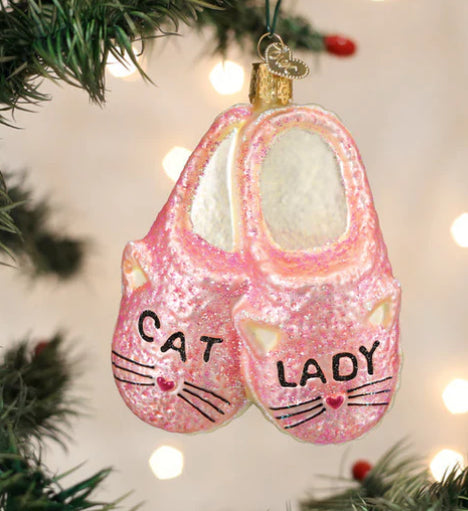 CAT LADY SLIPPERS Ornament - Old World Christmas